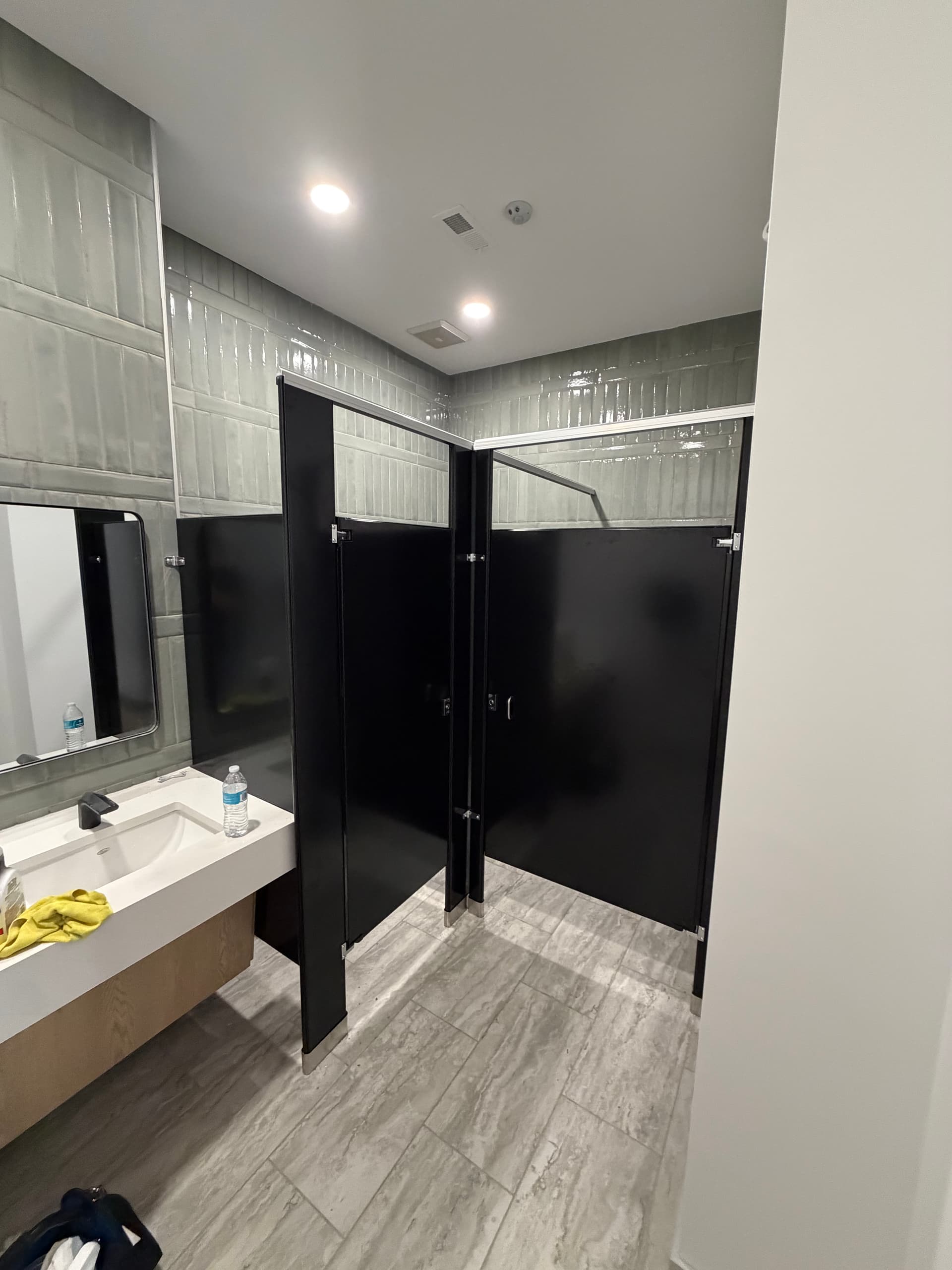 Gallery photos for Commercial Bathroom Remodel with Black Partitions in Charlotte: Image #2
