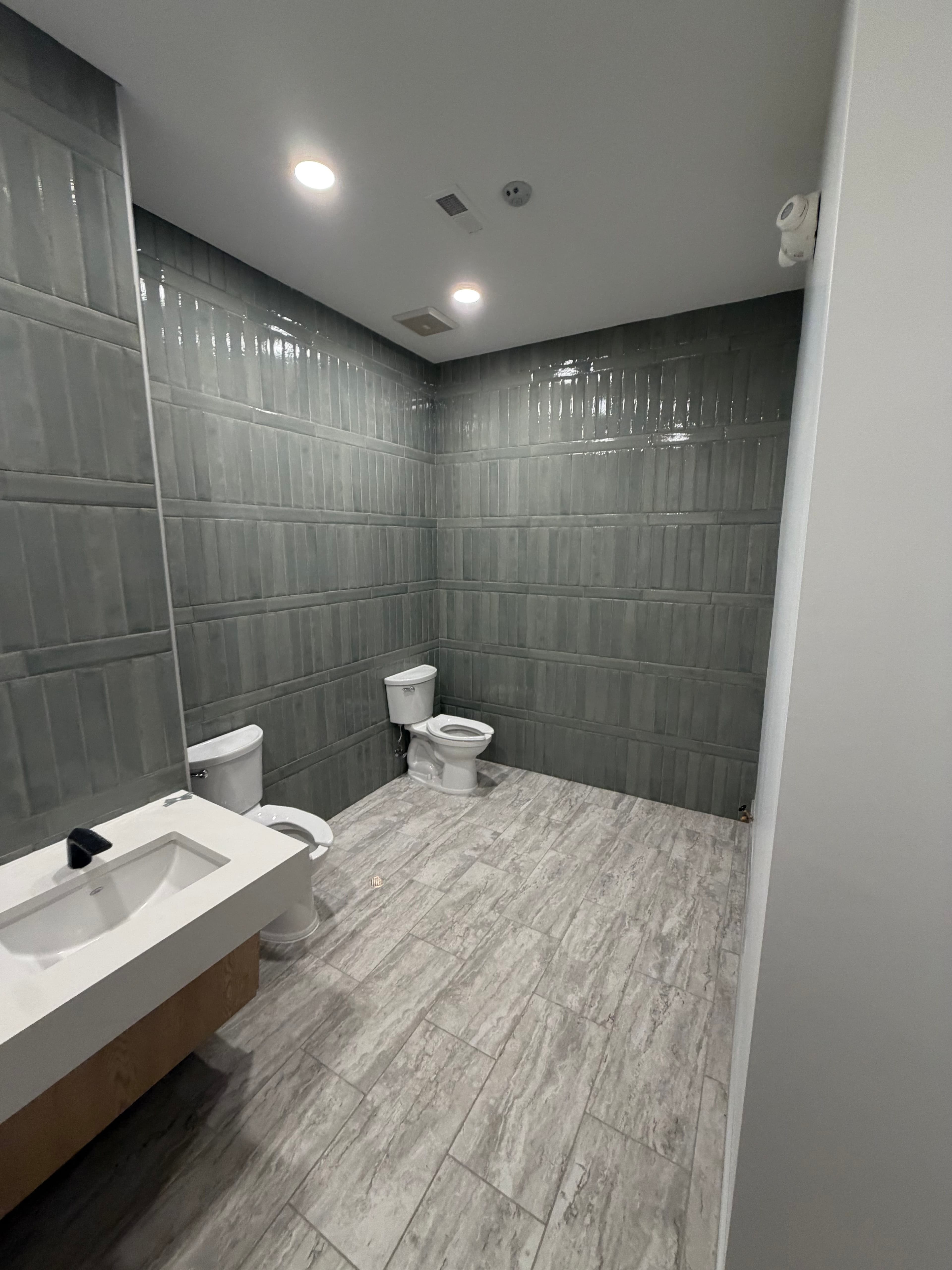 Project Commercial Bathroom Remodel with Black Partitions in Charlotte image