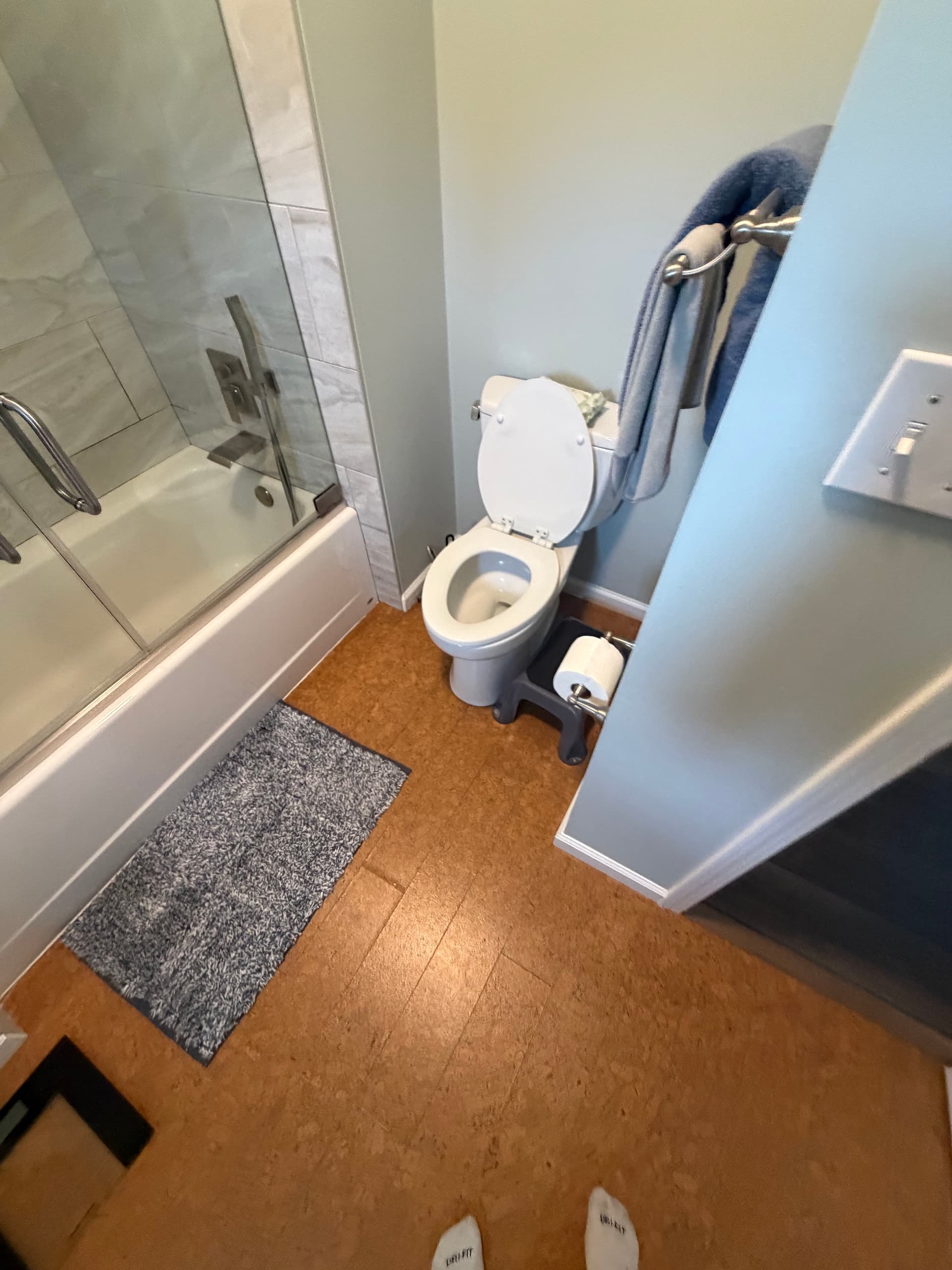 Gallery photos for Diagonal 12x12 Tile Floor Upgrade in a Small Bathroom: Image #1