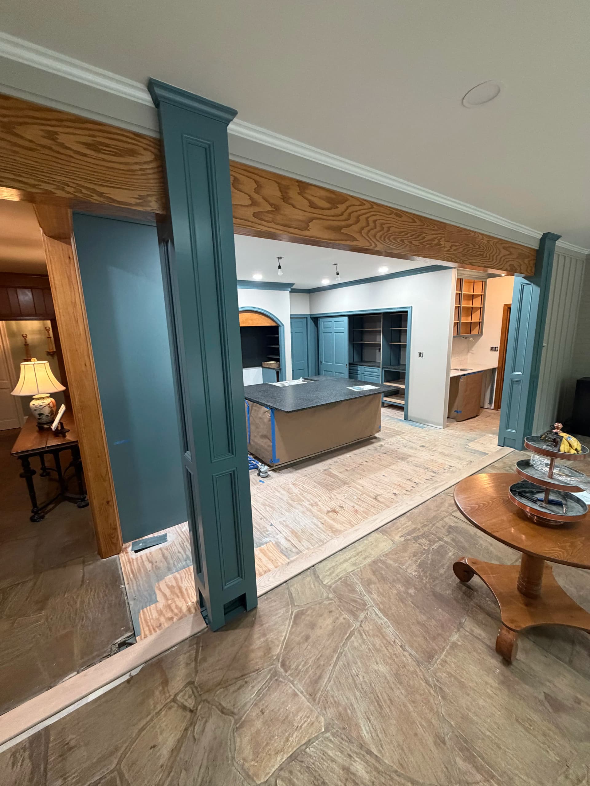 Kitchen Remodel in Progress - Tile Floor Taking Shape