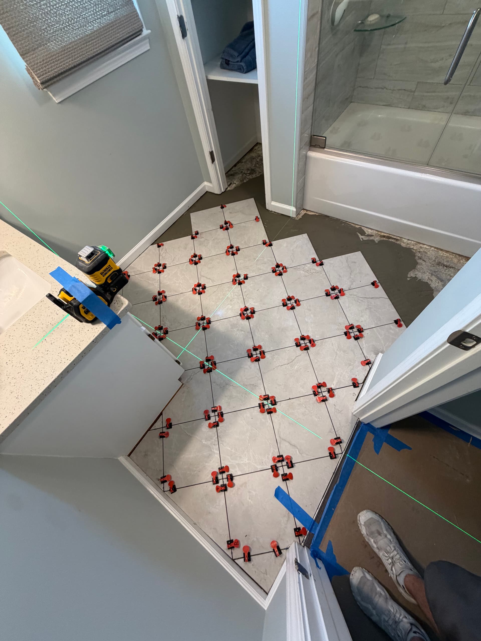Gallery photos for Diagonal 12x12 Tile Floor Upgrade in a Small Bathroom: Image #7