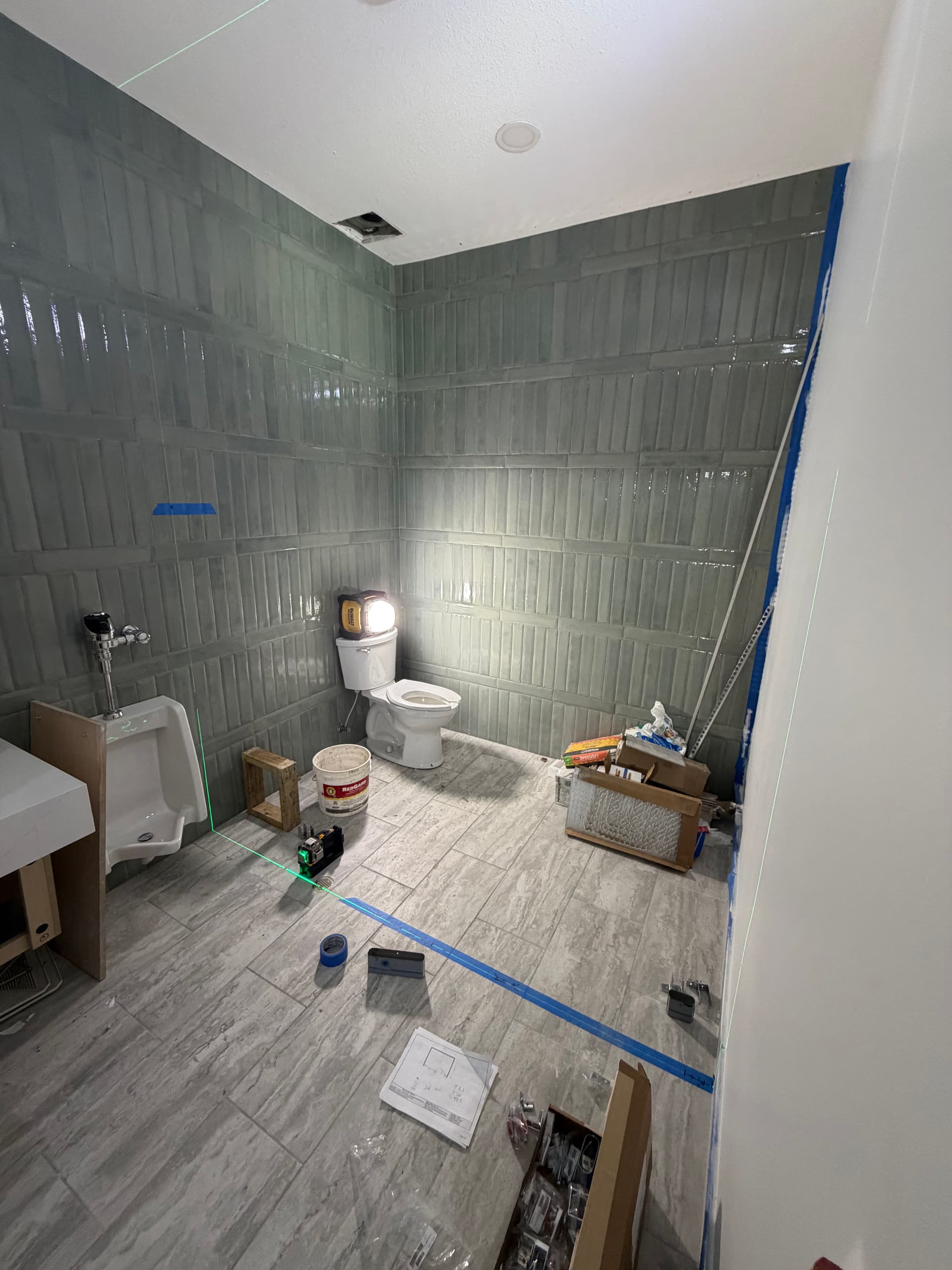 Gallery photos for Commercial Bathroom Remodel with Black Partitions in Charlotte: Image #4