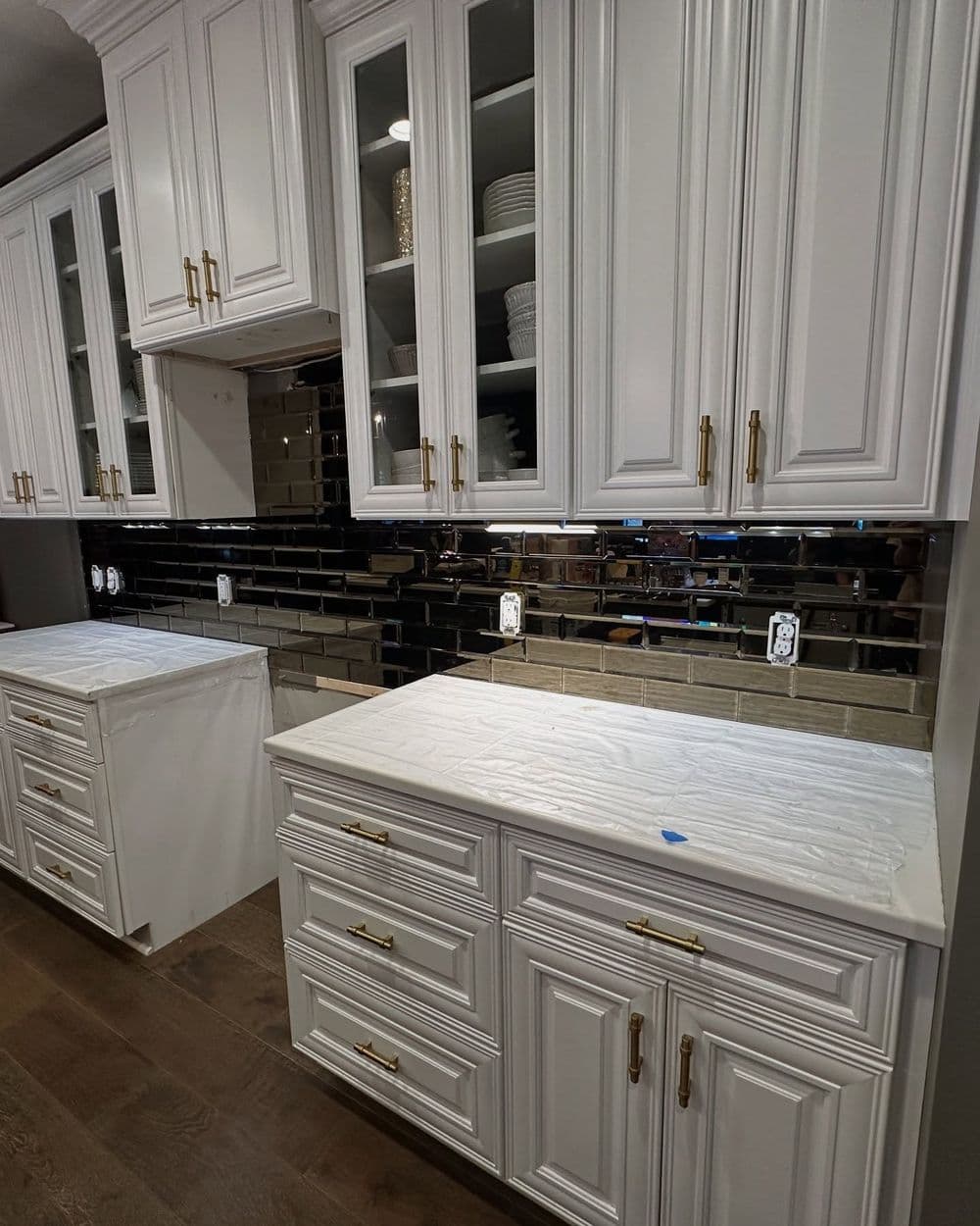 Gallery photos for Stunning Mirror Tile Backsplash Project in Concord: Image #1