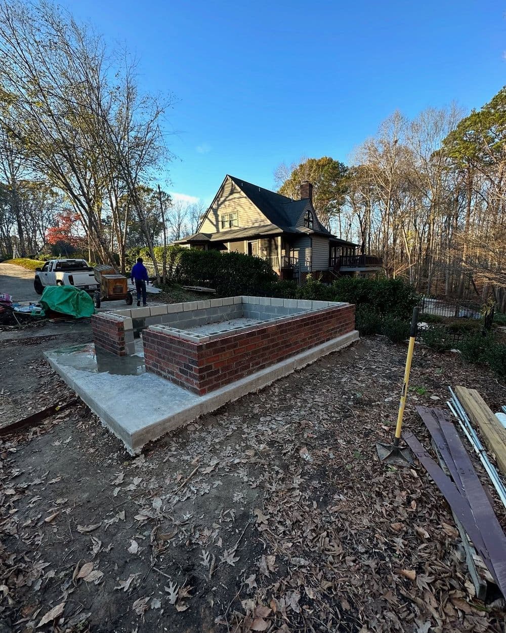 Brick and Block Work for Greenhouse in Concord NC