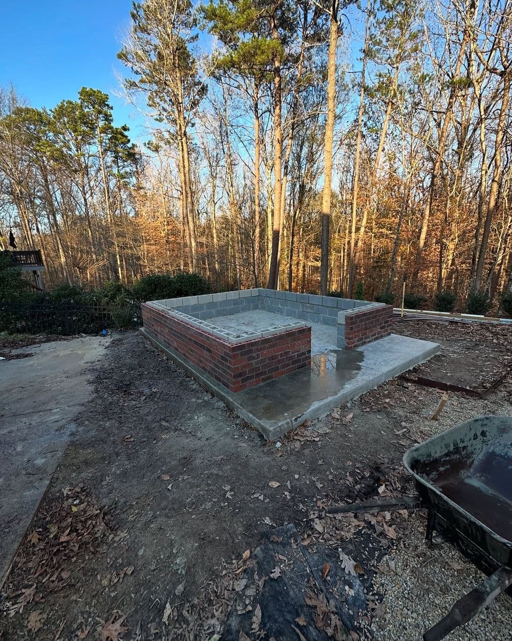 Brick and Block Work for Greenhouse in Concord NC