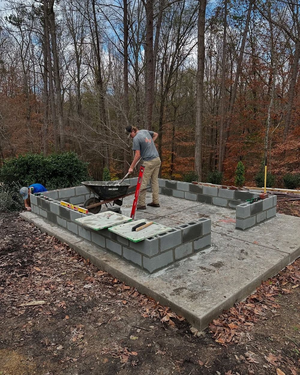 Brick and Block Work for Greenhouse in Concord NC