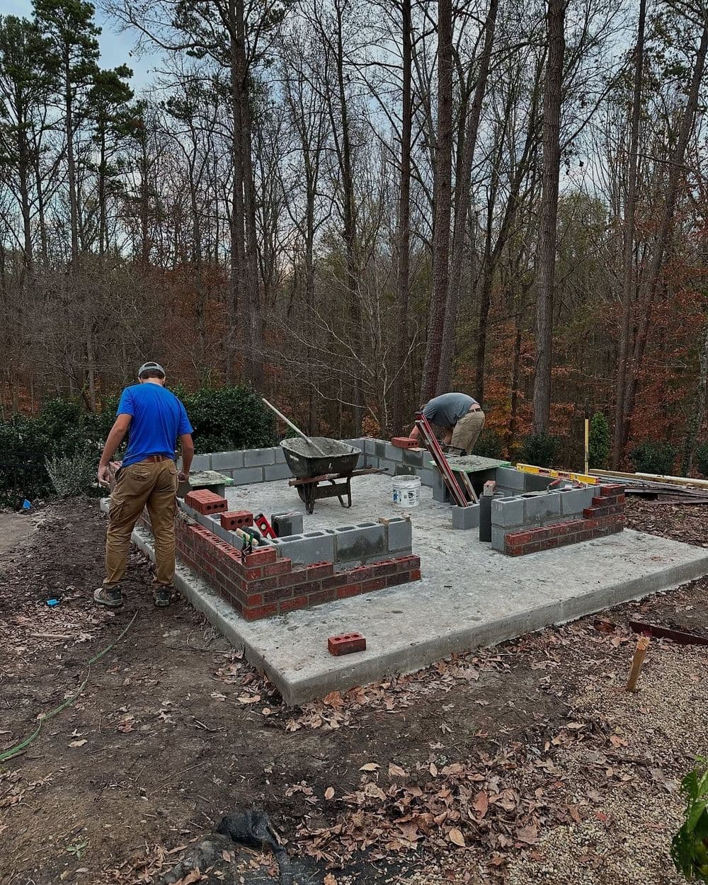 Brick and Block Work for Greenhouse in Concord NC