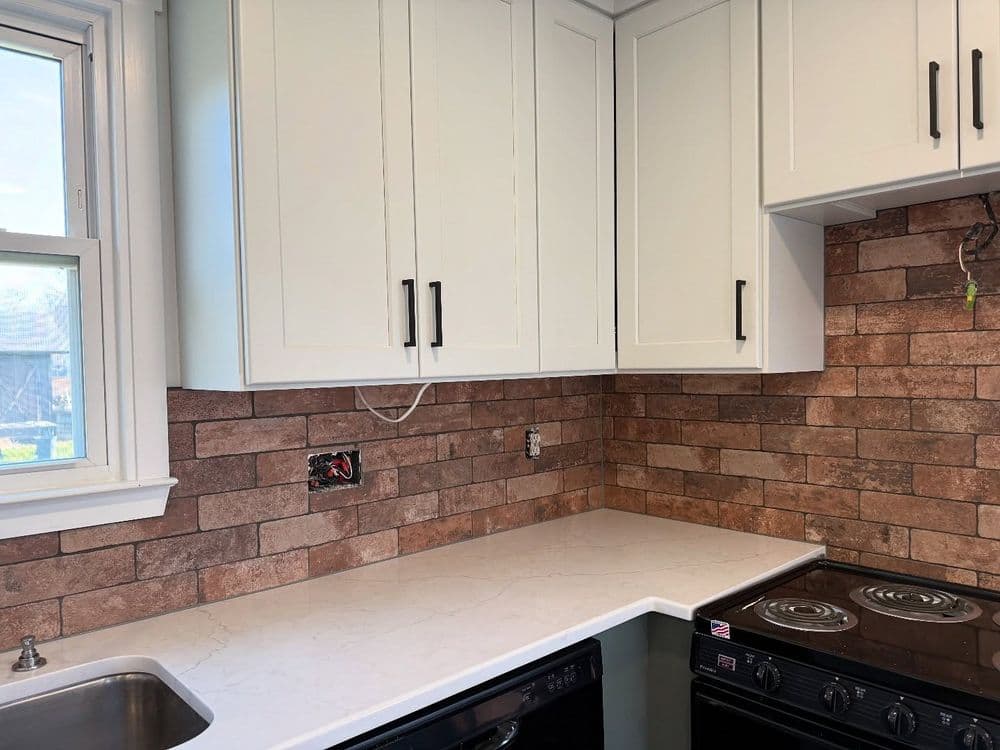 Gallery photos for Charming Brick Backsplash Installation in Faith: Image #1
